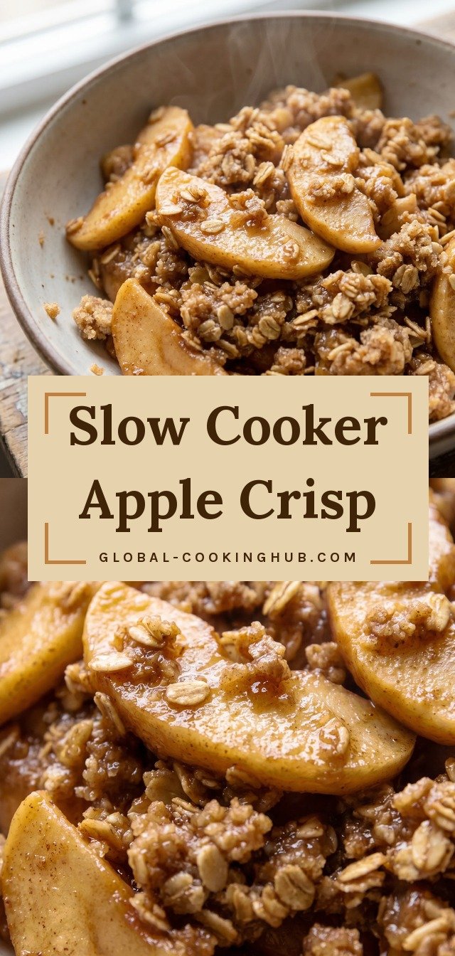 Sliced apples with cinnamon and nutmeg under a crumbly brown sugar, oat, and flour topping dotted with butter cubes.