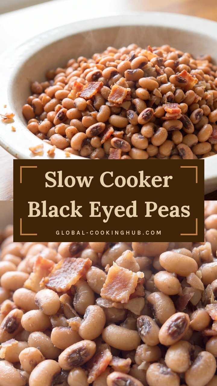 Creamy black-eyed peas with chopped white onion and small pieces of bacon in a savory broth.